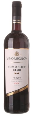Víno Mikulov Sommelier Club Merlot 0,75L, r2019, nz, cr, su