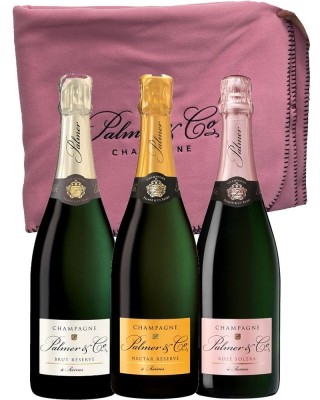 Set 3x Champagne Palmer + ružová deka grátis