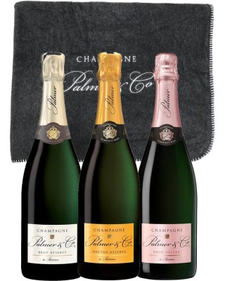 Set 3x Champagne Palmer + sivá deka grátis