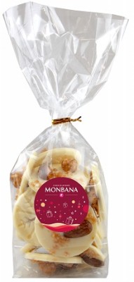 Monbana Dukátiky z bielej čokolády s karamelizovanými orechmi 120g 2023,bielcok