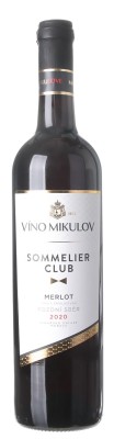 Víno Mikulov Sommelier Club Merlot 0,75L, r2020, nz, cr, su