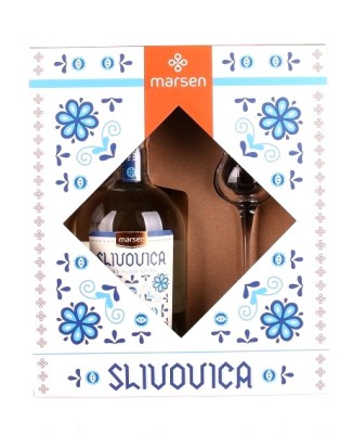 Marsen Slivovica Traditional alk.42%+ pohár 0,5L, ovdest, DB