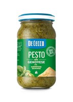 DE CECCO Pesto Genovese Bazalkové pesto so syrom Parmigiano Reggiano, pasterizované, 190 g (186 ml),sklo pohár
