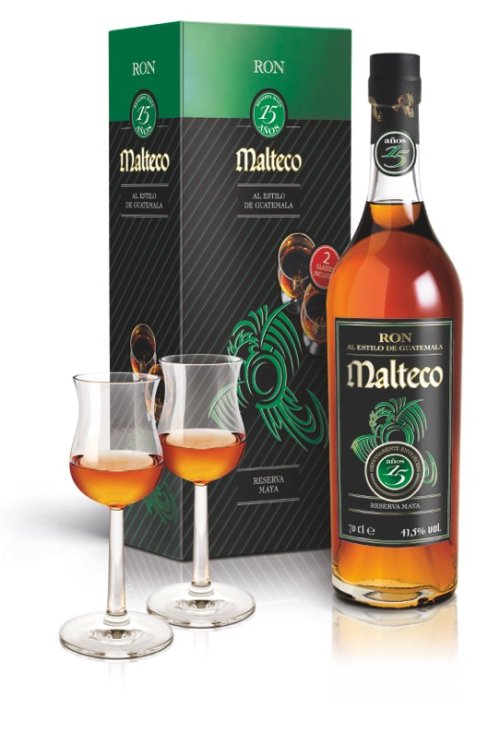 Malteco Reserva Maya 15YO  41,5 %, s 2 pohármi 0,7L, rum, DB