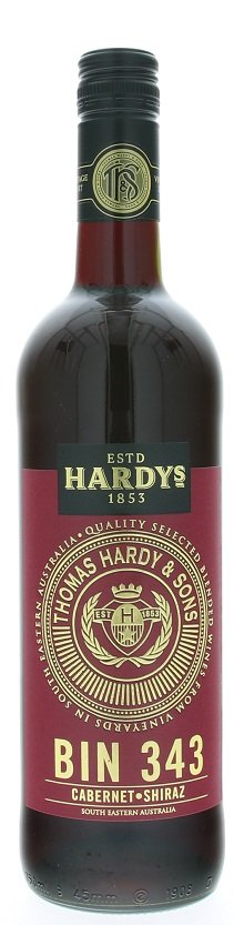 Hardys BIN 343 Cabernet - Shiraz 0,75L, r2017, cr, su, sc