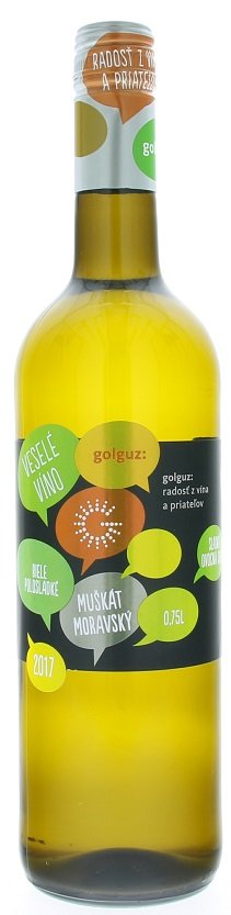Golguz Veselé víno Muškát Moravský 0,75L, r2017, ak, bl, plsl, sc