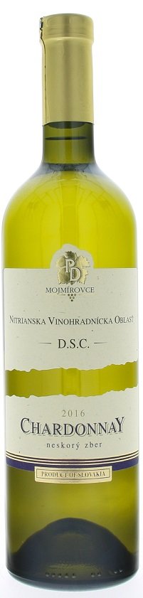 PD Mojmírovce Chardonnay 0,75L, r2016, nz, bl, su