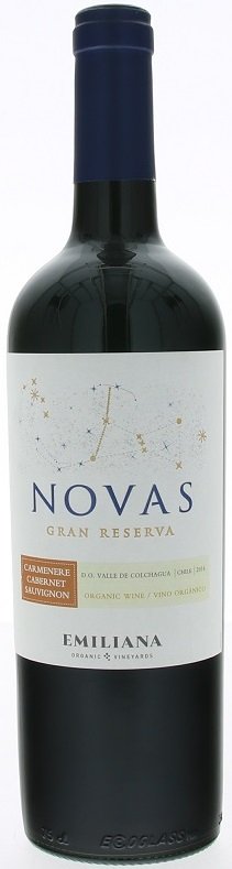 Emiliana Novas Carmenere-Cabernet Sauvignon, Gran Reserva, BIO 0,75L, r2016, cr, su